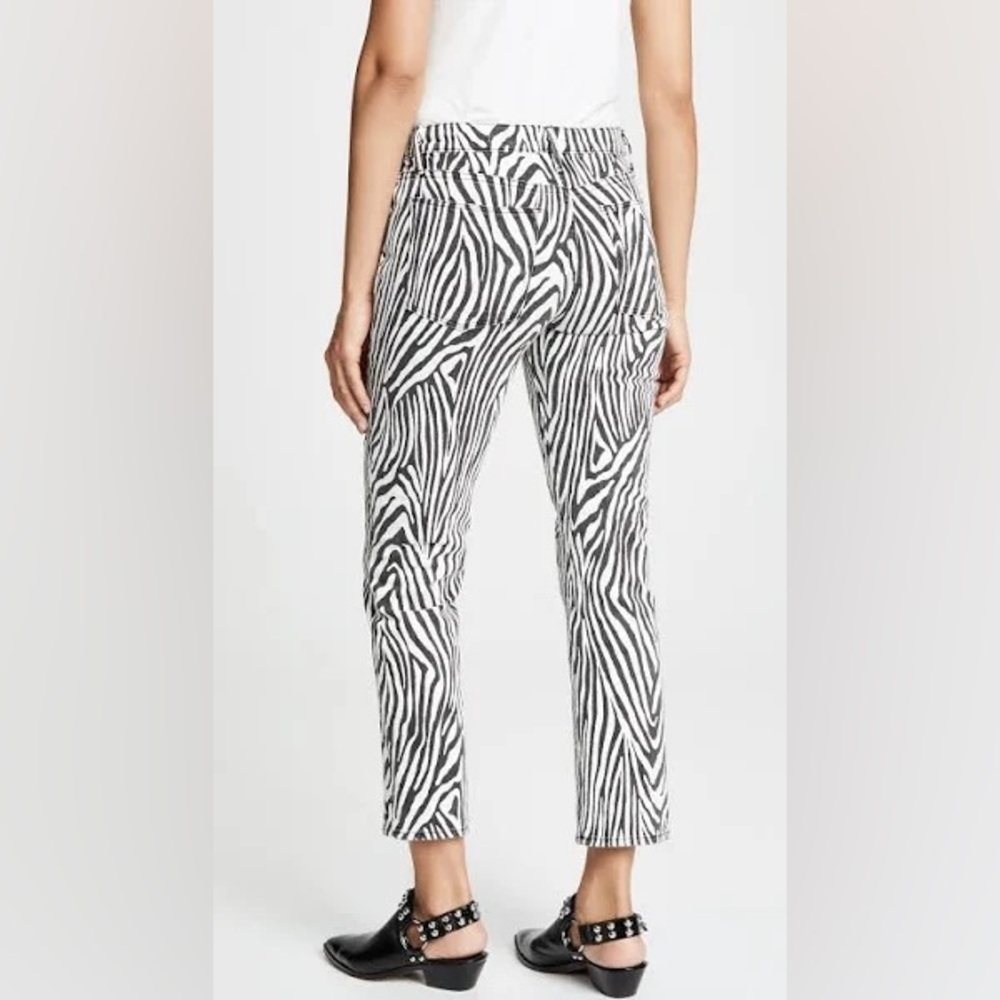 Frame Denim Le High Straight Jeans Noir Multi Zebra Size 34 - Picture 4 of 15